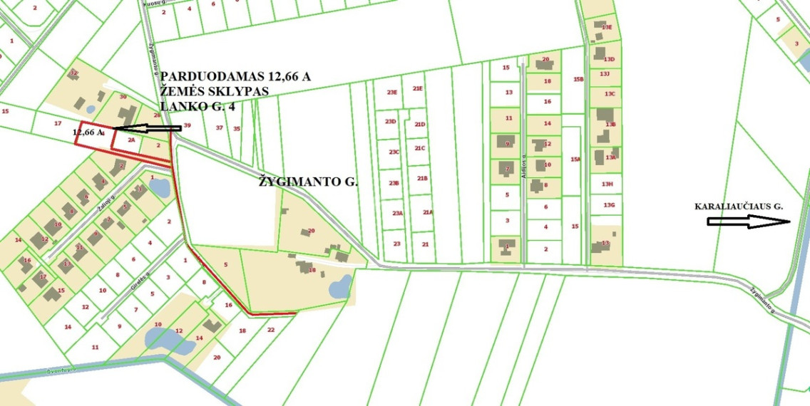 Parduodamas namų valdos paskirties sklypas Lanko g., Dainų k., Šiaulių r. sav., 13 a ploto 1