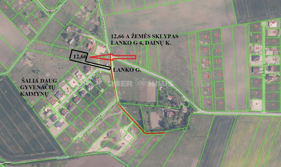 Parduodamas namų valdos paskirties sklypas Lanko g., Dainų k., Šiaulių r. sav., 13 a ploto 3