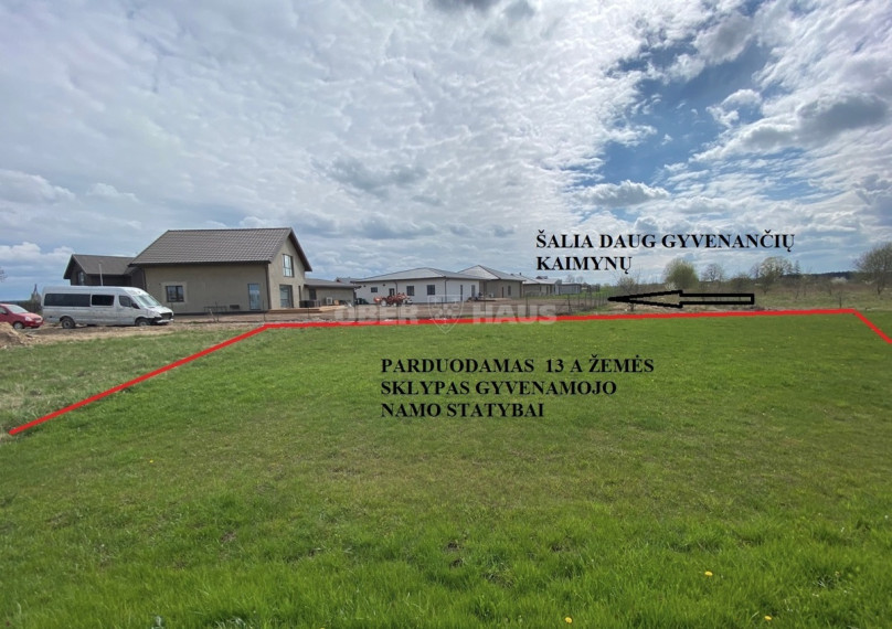 Parduodamas namų valdos paskirties sklypas Lanko g., Dainų k., Šiaulių r. sav., 13 a ploto 4