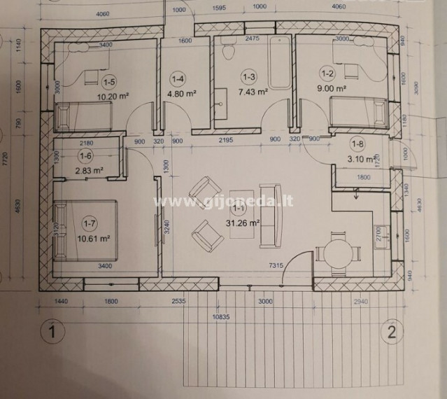 Parduodamas namas Kiškių tak., Žiaukų k., Klaipėdos r. sav., 80 m2 ploto 2