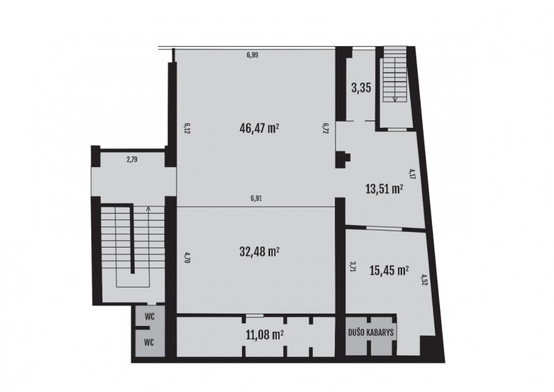Nuomojamos administracinės, kitos paskirties, paslaugų, prekybos patalpos S. Žukausko g.39-53, Šiaurės miestelis, Vilniaus m., Vilniaus m. sav., 128.07 m2 ploto 27