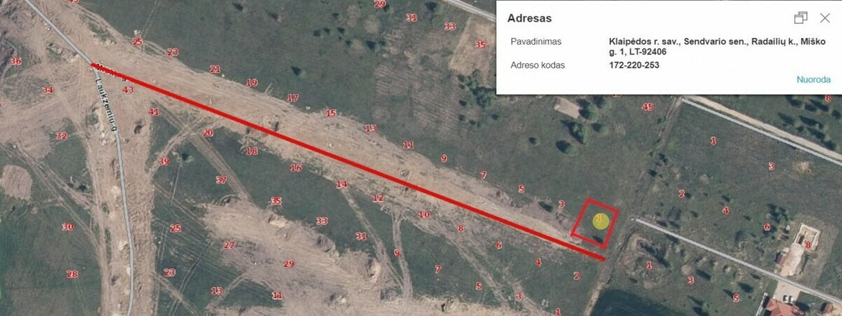 Parduodamas daugiaaukštės gyvenamosios paskirties sklypas Miško g., Radailių k., Klaipėdos r. sav., 8.8 a ploto 34
