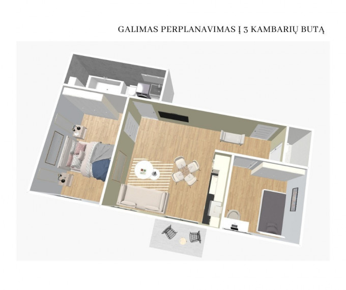 Parduodamas butas Kalvarijų g., Šnipiškės, Vilniaus m., Vilniaus m. sav., 45.26 m2 ploto, 2 kambariai 15