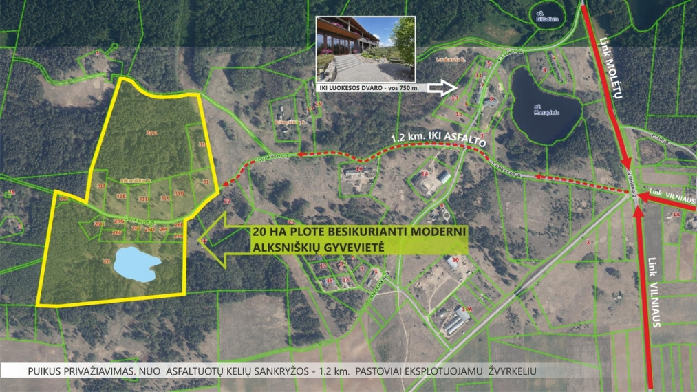 Parduodamas  sklypas Luokesos, Alksniškių k., Molėtų r. sav., 18.51 a ploto 23