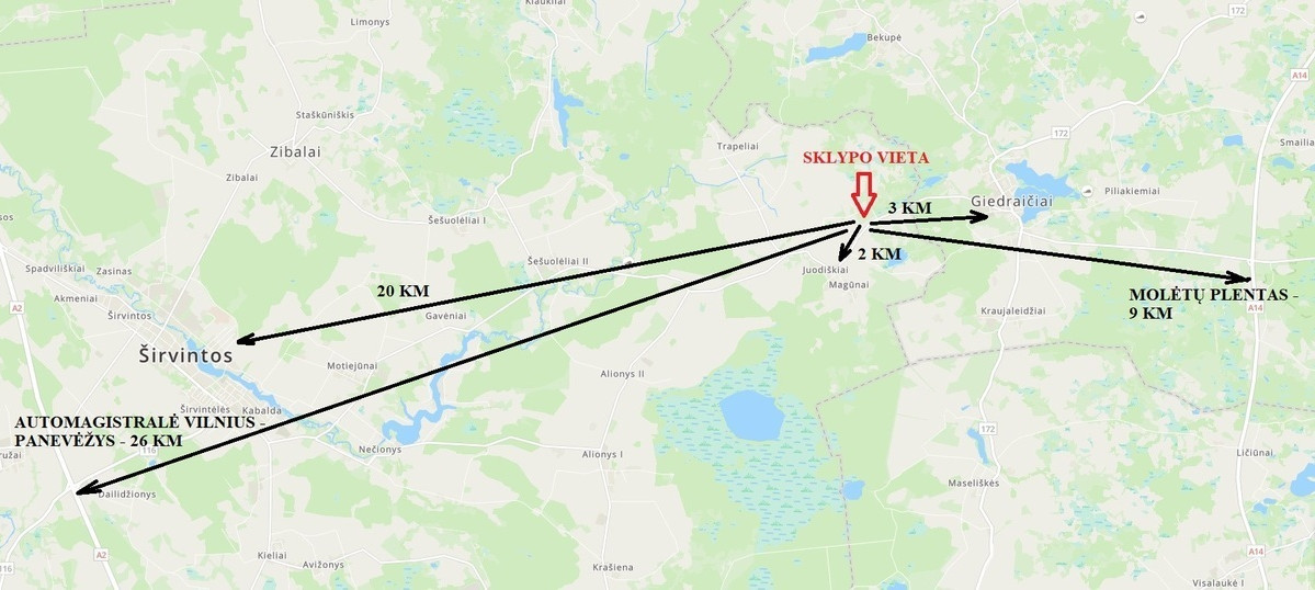 Parduodamas  sklypas Šlevėtrų k., Širvintų r. sav., 305 a ploto 12