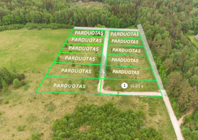 Parduodamas sklypas 15.08 a ploto 1