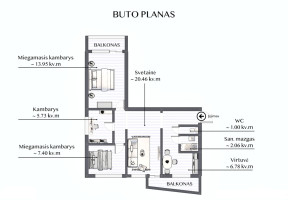 Parduodamas butas Architektų g., Lazdynai, Vilniaus m., Vilniaus m. sav., 63.34 m2 ploto, 4 kambariai 21