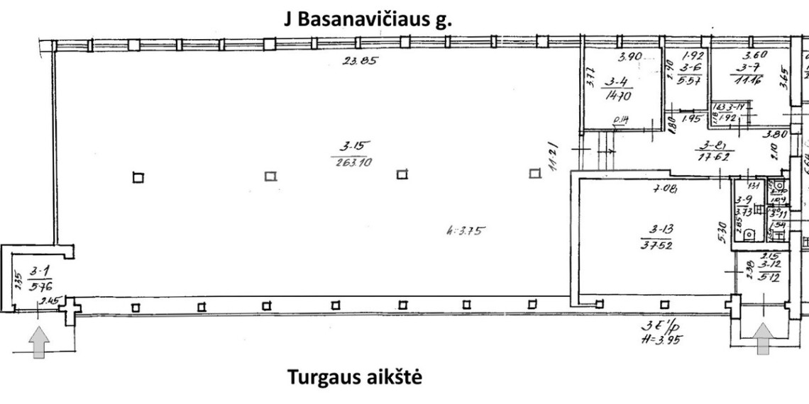 Parduodamos paslaugų, prekybos patalpos Turgaus a., Centras, Šiaulių m., Šiaulių m. sav., 369 m2 ploto 5