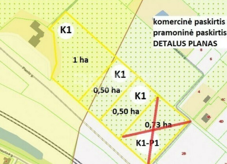 Parduodamas komercinės paskirties sklypas Vilniaus g., Vijolių k., Šiaulių r. sav., 50 a ploto