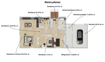 Parduodamas namas Mikalojaus Koperniko g., Didžiasalio k., Vilniaus r. sav., 141.29 m2 ploto, 1 aukštai 26