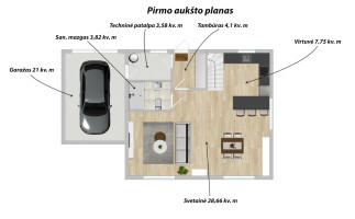 Parduodamas namas Kalvos g., Didžiasalio k., Vilniaus r. sav., 123.76 m2 ploto, 2 aukštai 28