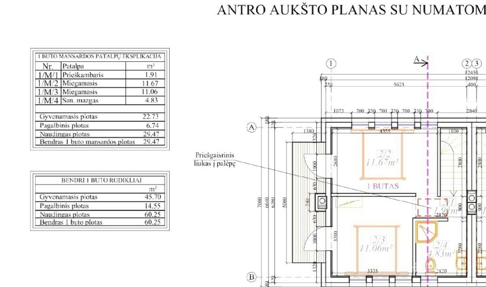 Parduodamas namas Normantų k., Klaipėdos r. sav., 60 m2 ploto, 2 aukštai 4