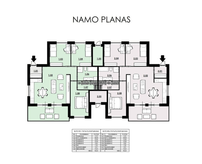 Parduodamas namas Nemėžio k., 95.52 kv.m ploto, 1 aukštai 11