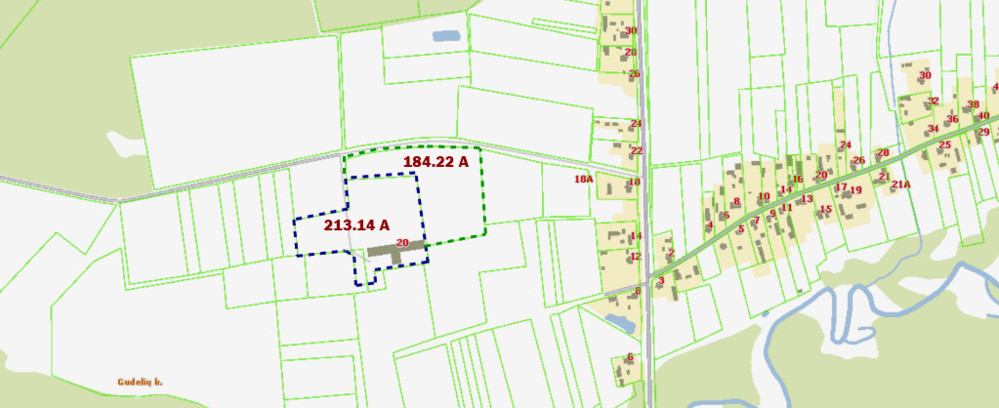 Parduodamas sklypas Gudelių k., 400 a ploto 1