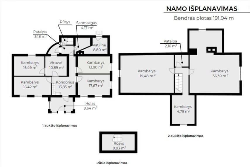 Parduodamas namas Paplūdimio g., Užuežerės k., Vilniaus r. sav., 191.04 m2 ploto, 2 aukštai 12