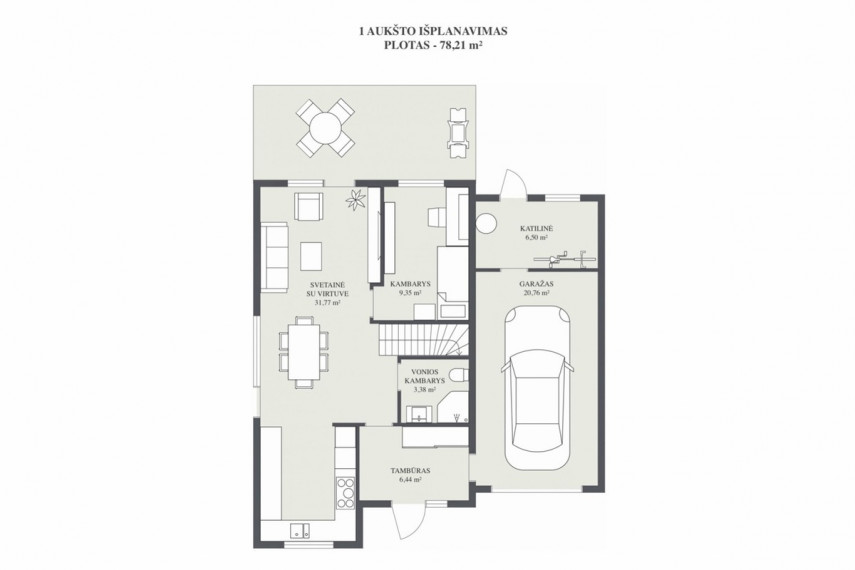 Parduodamas namas Didžiosios Riešės k., Vilniaus r. sav., 129.73 m2 ploto, 2 aukštai 6