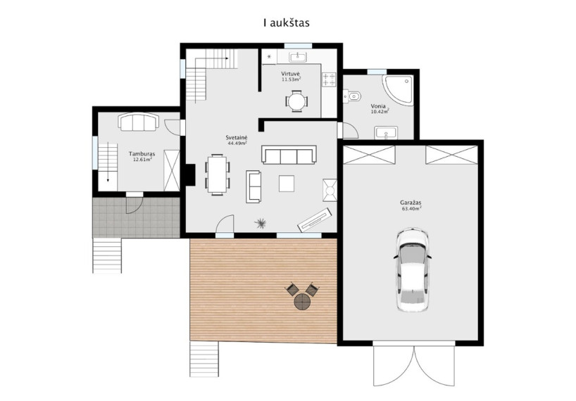 Parduodamas namas Vakaro g., Dainių k., Jurbarko r. sav., 223.96 m2 ploto, 2 aukštai 30