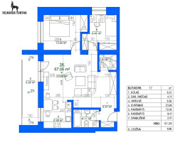 Parduodamas butas Daugėliškio g., Šnipiškės, Vilniaus m., Vilniaus m. sav., 67.06 m2 ploto, 3 kambariai 32