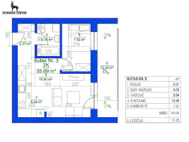 Parduodamas butas Daugėliškio g., Šnipiškės, Vilniaus m., Vilniaus m. sav., 35.69 m2 ploto, 2 kambariai 22
