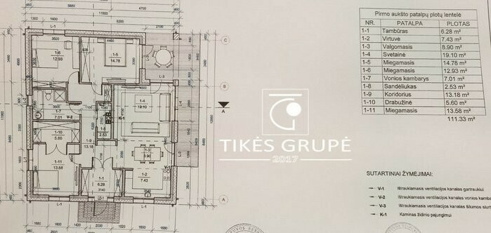 Parduodamas namas Jakų k., Klaipėdos r. sav., 111 m2 ploto, 1 aukštai 3