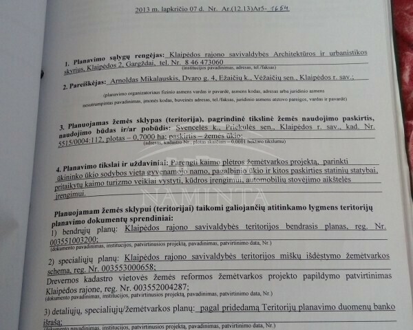 Parduodamas sklypas Svencelės k., Klaipėdos r. sav., 69 a ploto 1