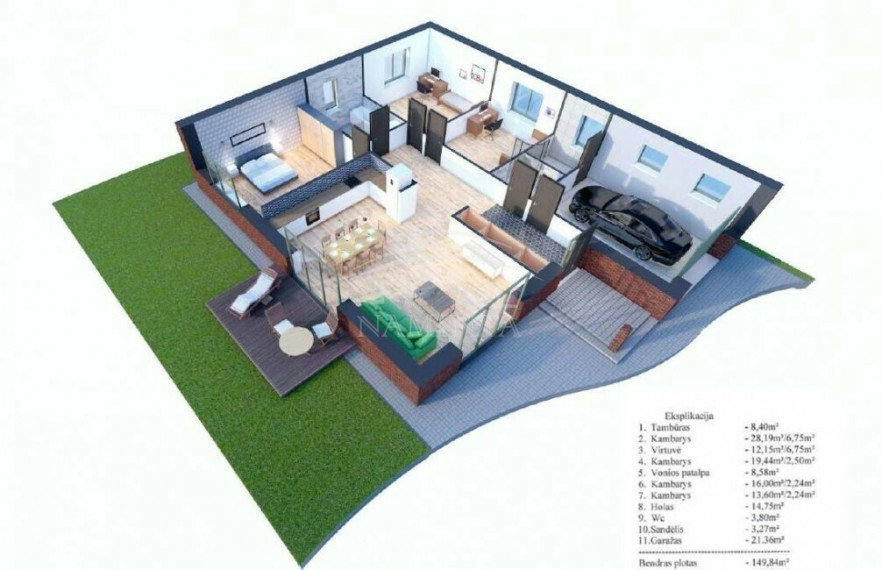 Parduodamas namas Slengių k., Klaipėdos r. sav., 150 m2 ploto, 1 aukštai 4