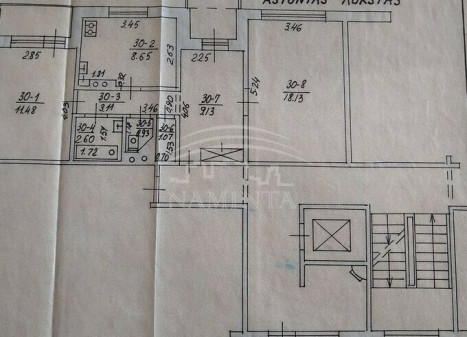 Parduodamas butas Lūžų g., Bandužiai, Klaipėdos m., Klaipėdos m. sav., 55 m2 ploto, 2 kambariai