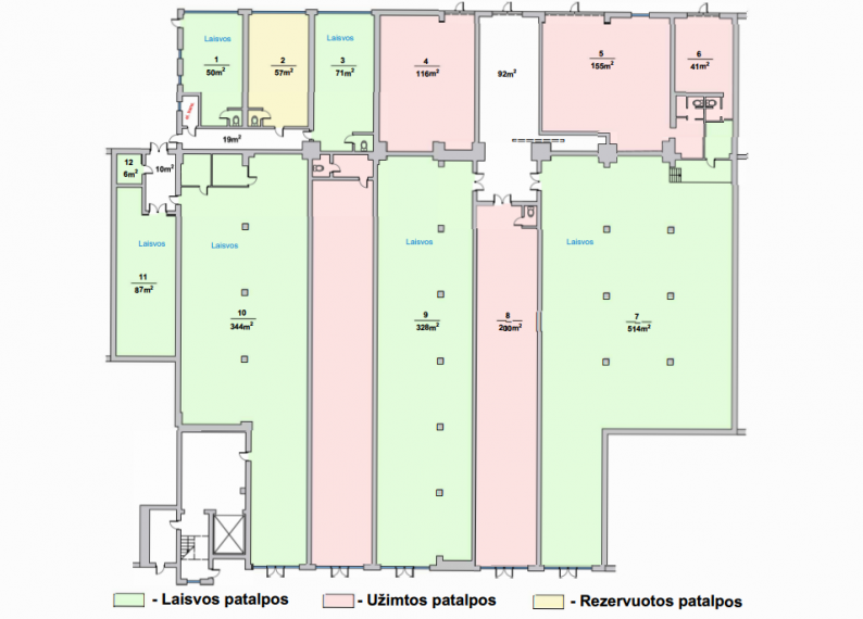 Nuomojamos patalpos 510 m² ploto 3