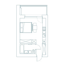 Parduodamas butas Lietaus g., Lazdynėliai, Vilniaus m., Vilniaus m. sav., 27.56 m² ploto 1 kambarys 6