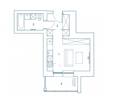 Parduodamas butas Lietaus g., Lazdynėliai, Vilniaus m., Vilniaus m. sav., 25.36 m² ploto 1 kambarys 9