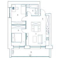 Parduodamas butas Lietaus g., Lazdynėliai, Vilniaus m., Vilniaus m. sav., 54.49 m² ploto 3 kambariai 6