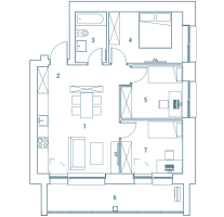 Parduodamas butas Lazdynėlių g., Lazdynėliai, Vilniaus m., Vilniaus m. sav., 63.02 m² ploto 4 kambariai 7