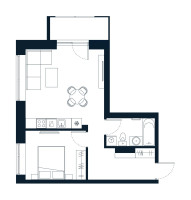 Parduodamas butas M. Mažvydo g., Pilaitė, Vilniaus m., Vilniaus m. sav., 47.71 m² ploto 2 kambariai 6