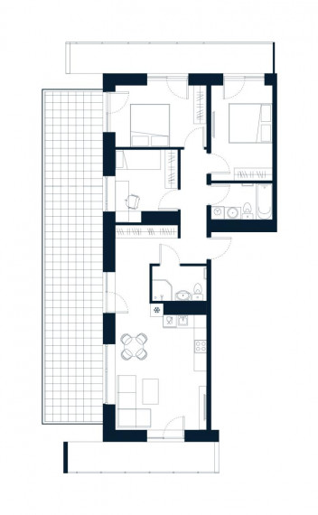 Parduodamas butas M. Mažvydo g., Pilaitė, Vilniaus m., Vilniaus m. sav., 81.66 m² ploto 4 kambariai 3