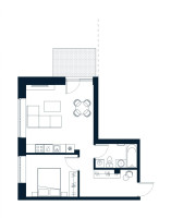 Parduodamas butas M. Mažvydo g., Pilaitė, Vilniaus m., Vilniaus m. sav., 47.72 m² ploto 2 kambariai 7
