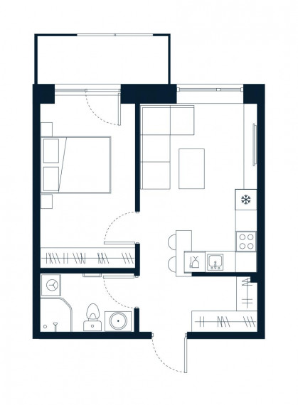Parduodamas butas M. Mažvydo g., Pilaitė, Vilniaus m., Vilniaus m. sav., 39.81 m² ploto 2 kambariai 2
