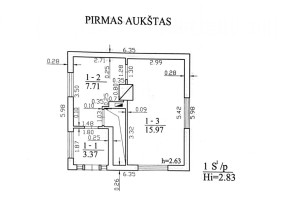 Parduodamas namas Pakonių k., Vilniaus r. sav., 77.00 m² ploto 2 kambariai 10