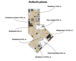 Parduodamas namas Kalvos g., Didžiasalio k., Vilniaus r. sav., 84.25 m2 ploto, 1 aukštai 15