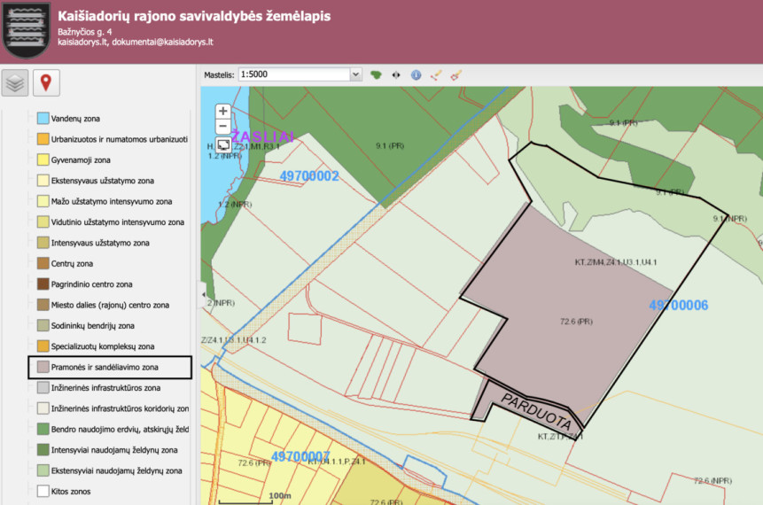 Kaišiadorių r., Juodo Gojaus k. parduodamas pramonės - sandėliavimo paskirties sklypas 5