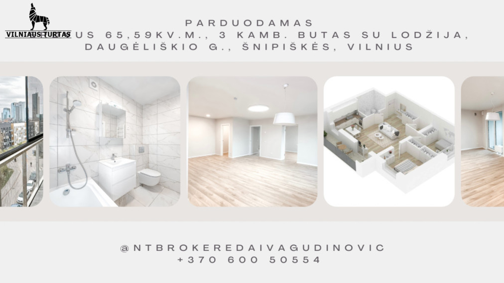 Parduodamas butas Daugėliškio g., Šnipiškės, Vilniaus m., Vilniaus m. sav., 65.59 m2 ploto, 3 kambariai 28