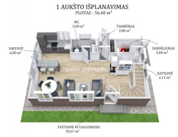 Parduodamas namas Bendikų k., Klaipėdos r. sav., 180 m2 ploto, 2 aukštai 10