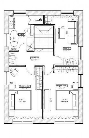 Parduodamas namas Dargužių k., Klaipėdos r. sav., 110 m2 ploto, 2 aukštai 6