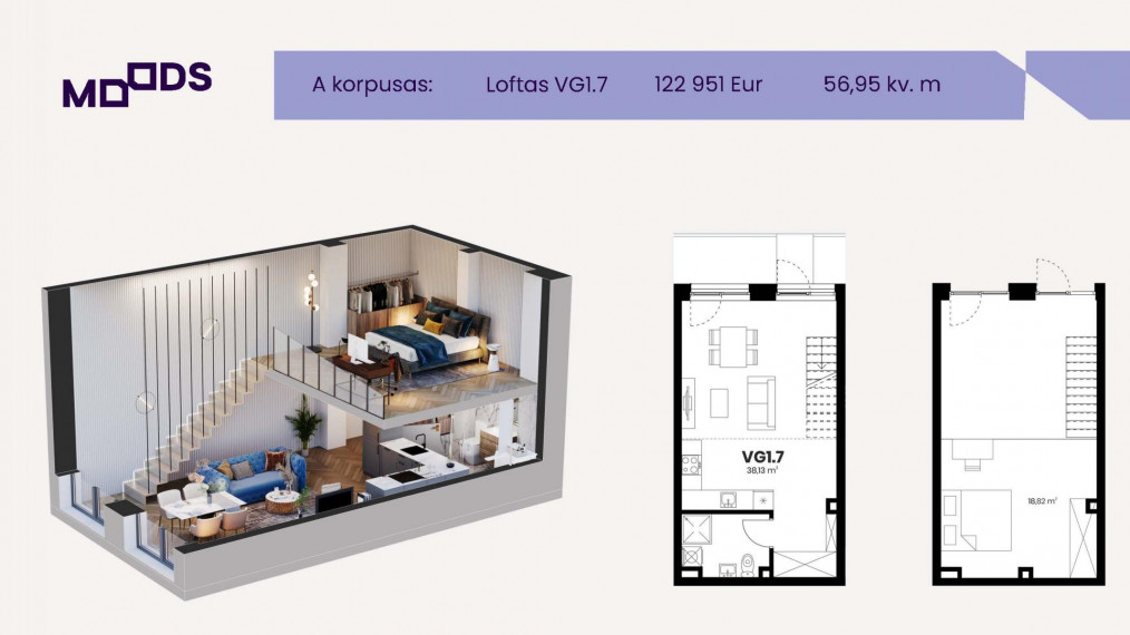 Parduodamas butas Kareivių g., Žirmūnai, Vilniaus m., Vilniaus m. sav., 56.95 m² ploto 1 kambarys 6