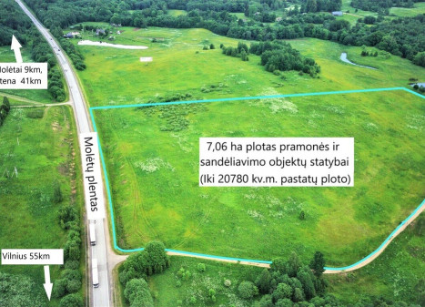 7ha prie Molėtų plento - pramonei ir sandėliavimui
