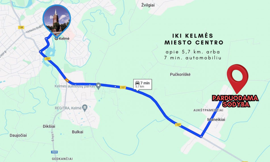 Parduodamas namas Parko g., Maneikių k., Kelmės r. sav., 220.67 m2 ploto, 1 aukštai 25