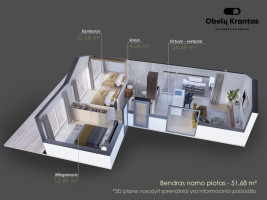 Parduodamas namas Kalno g., Alionių k., Ukmergės r. sav., 51.68 m2 ploto, 1 aukštai 4
