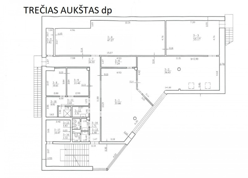 Nuomojamos administracinės, paslaugų, prekybos patalpos Rūdės g., Centras, Šiaulių m., Šiaulių m. sav., 301 m2 ploto 17