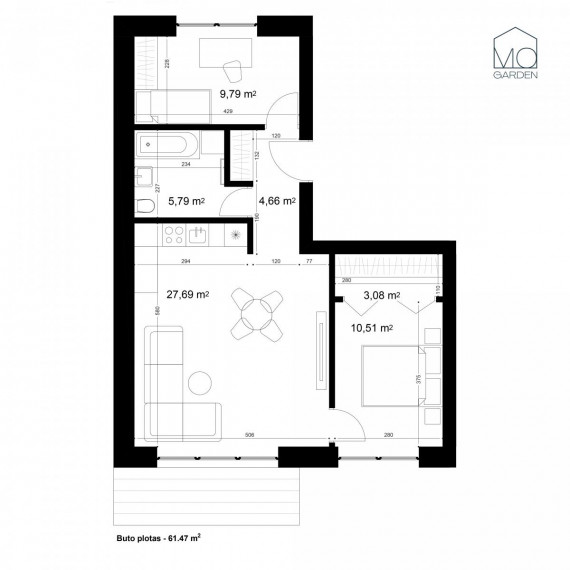 Parduodamas butas Mozūriškių g., Justiniškės, Vilniaus m., Vilniaus m. sav., 62.35 m² ploto 3 kambariai 3