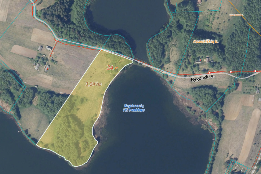 Parduodamas žemės sklypas 3,54 ha ploto su ~500 m ežero pakrantės ir sena sodyba 10