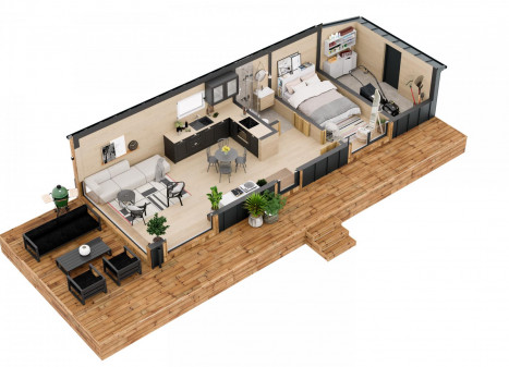 Parduodamas namas 50 m² ploto 2 kambariai